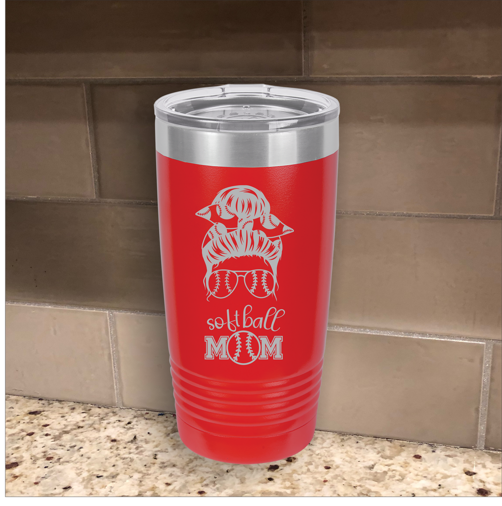 40 oz. Softball Mom Tumbler w/Handle – Stay Sassy Designs