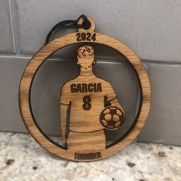 Soccer Player Christmas Ornament Male