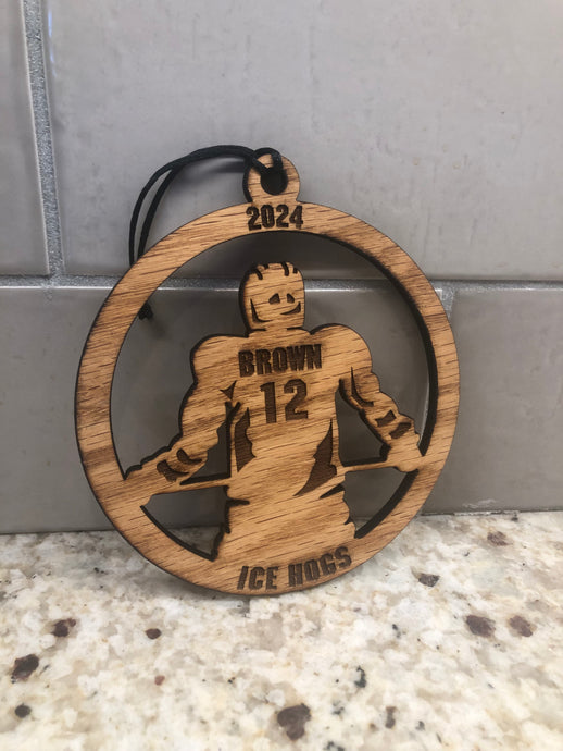 Hockey Player Christmas Ornament