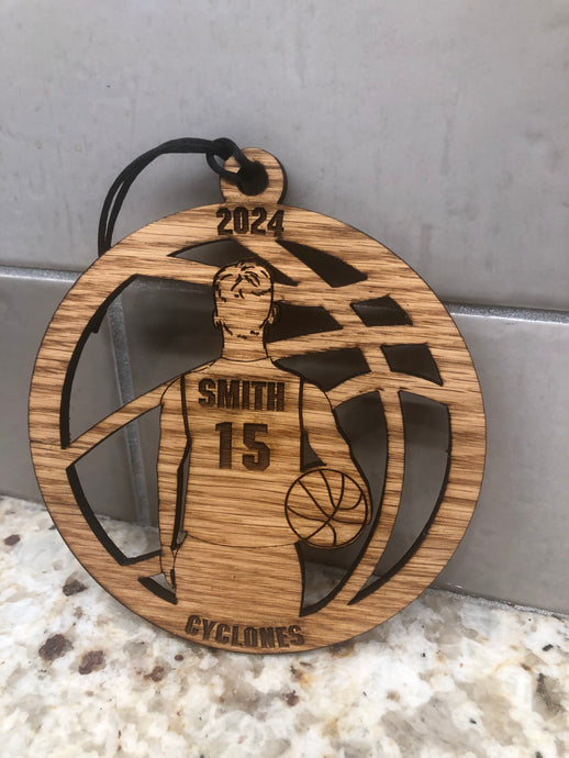 Basketball Player Christmas Ornament Male