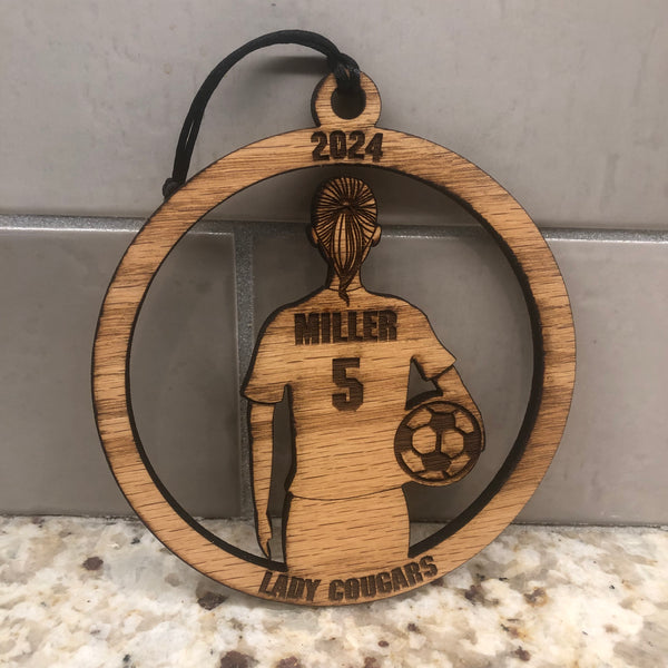 Soccer Player Christmas Ornament Female