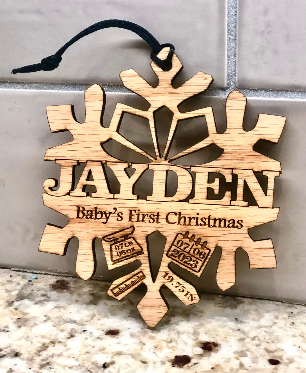 Baby's First Christmas Ornament - Birth Stats
