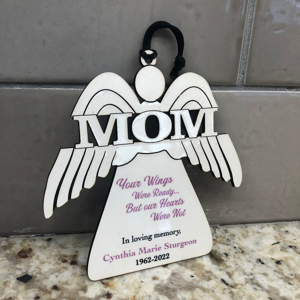 Angel Memorial Ornament - White/Lavender